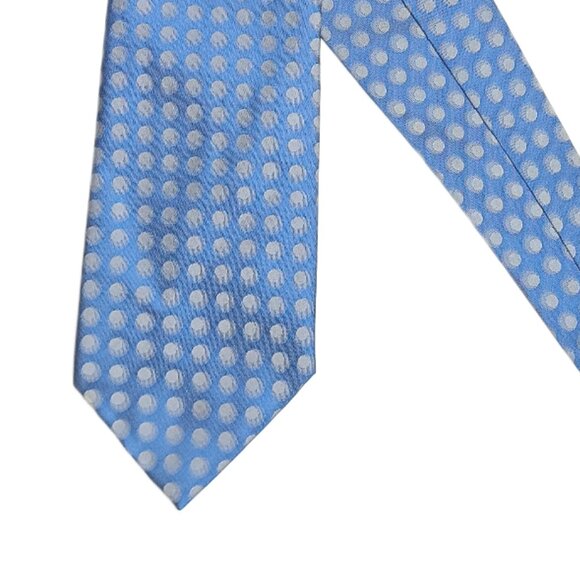 Sonja Kampy Silk Tie Men’s 57” Blue Gray Geometric Preppy Designer Wide Tie New - Picture 1 of 4